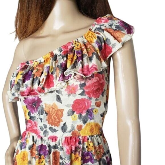 swooll One-Shoulder Floral Ruffle Romper summer spring casual size small - Picture 4 of 6